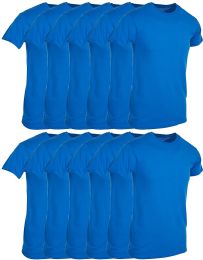 12 Wholesale Mens Royal Blue Cotton Crew Neck T Shirt Size Small