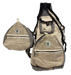 5 Pieces Himalayan Hemp Handmade Foldable Backpack - Backpacks 16"