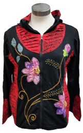 5 Pieces Nepal Handmade Cotton Jackets With Hood Flowers - Womens Fashion Tops
