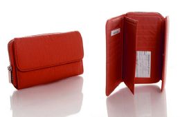 8 Pieces Zip Around Continental Wallet - Red - Wallets & Handbags