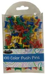 48 Pieces Push Pins - 100ct - Colored - Pillowcase Packaging - Push Pins and Tacks