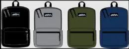 24 Wholesale Backpack 17 Inch 1 Side Mesh Pockets Padded Back And Straps No. 10 Zippers Gray Green Blue Black Basics