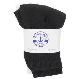 Yacht & Smith Kids Sports Crew Socks, Wholesale Bulk Pack Athletic Sock Size 6-8