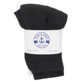 24 Wholesale Yacht & Smith Kids Sports Crew Socks, Wholesale Bulk Pack Athletic Sock Size 6-8