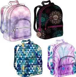 24 Pieces 17 Inch Printed Backpack - Backpacks 17"