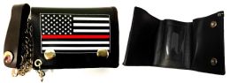12 Wholesale TrI-Fold Wallet Usa Red Line