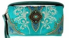 5 Pieces Western Style Wallet Purse In Turquoise - Wallets & Handbags