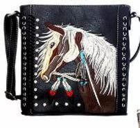 5 of Embroidered Horse Crossbody Sling Bag With Gun Pockets