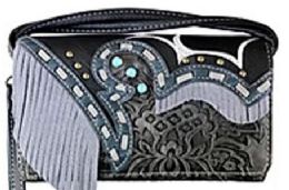5 Pieces Wallet Purse Long Strap With Fringes In Black - Wallets & Handbags