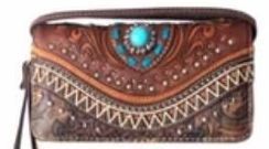 5 Pieces Western Concho Western Wallet Purse In Brown - Wallets & Handbags