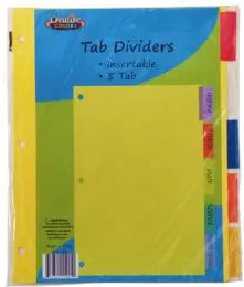 96 Wholesale Index Dividers 5 Tab