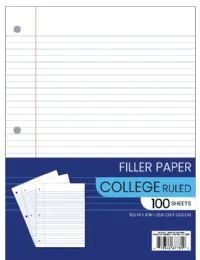 48 Pieces Filler Paper - 10.5 X 8 Inch - 100 Sheets - College Ruled - Paper