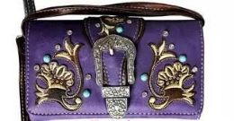 4 Pieces Purple Floral Wallet Purse - Wallets & Handbags