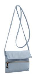 6 Units of Fashion Crossbody Sling Purse with Front Zipper In Blue - Shoulder Bags & Messenger Bags