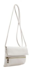 6 Wholesale Fashion Crossbody Sling Purse With Front Zipper In White