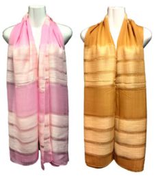 36 Wholesale Two Tone Silk Scarf Scarves