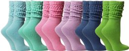 6 Wholesale Yacht & Smith Women's Assorted Colored Slouch Socks Size 9-11