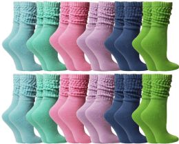 12 Wholesale Yacht & Smith Slouch Socks For Women, Assorted Nature Colors, Sock Size 9-11