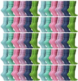 60 Wholesale Yacht & Smith Slouch Socks For Women, Assorted Nature Colors, Sock Size 9-11