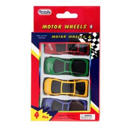 48 Wholesale Motor Wheels DiE-Cast Cars - 4 Piece Set