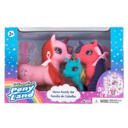 12 Wholesale Wonder Pony Land Unicorn Family - 9 Piece Set