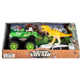 12 Wholesale Friction Powered Jurassic Voyage Truck - 3 Piece Set