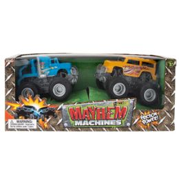 12 Wholesale Friction Powered Mayhem Machines Trucks - 2 Piece Set