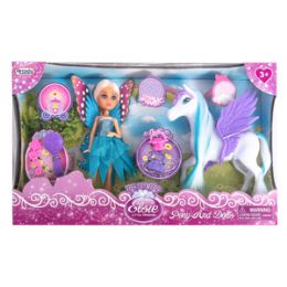 12 Wholesale Elsie Fairy Princess Doll - 6 Piece Set