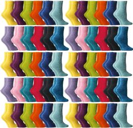 60 of Yacht & Smith Women's Solid Assorted Colors Warm & Cozy Fuzzy Socks