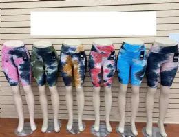 60 Wholesale Tie Dye Color Bubble Shorts