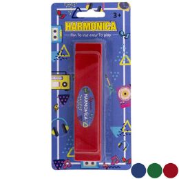 36 Bulk Harmonica Plastic Toy 5in L 3asst Colors Blc