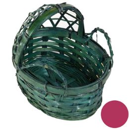 144 Bulk Baby Cradle Basket Handcrafted Assorted Colors