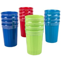 48 of Tumblers Plastic 4pk 12oz 4asst Summer Brites In 48pc Pdq Shrinkwrap Upc Label