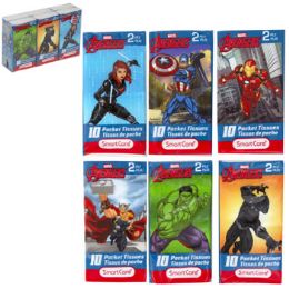 24 Bulk Pocket Tissue 6pk Marvel Avengers Asst 2ply 10ct White