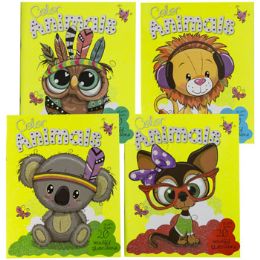 48 Wholesale Coloring Book Animals In Color4 Asstd In Counter Display