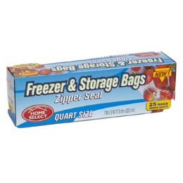 24 Wholesale Storage Bags 25ct Quart Freezer+storage Zipper Seal Home Select