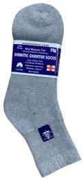 24 Wholesale Yacht & Smith Women's Diabetic Cotton Ankle Socks Soft NoN-Binding Comfort Socks Size 9-11 Gray Bulk Pack