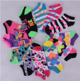 90 Pairs Mixed Design Lady Socks - Womens Ankle Sock