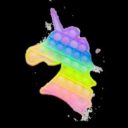 24 Bulk Push Pop Fidget Toy [Pastel Rainbow Unicorn