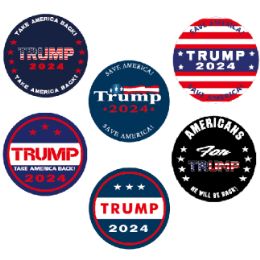 48 Wholesale 3"x3" Circle Trump 2024 Bumper Stickers