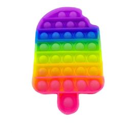 24 Wholesale Push Pop Fidget Toy Rainbow Sparkle Ice Bar