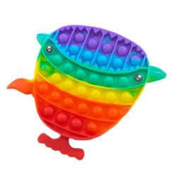 24 Wholesale Push Pop Fidget Toy Rainbow Whale