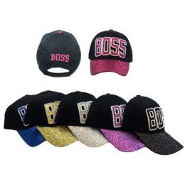 24 Pieces Boss Ball Cap With Glitter Bill - Hunting Caps