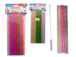 144 Pieces Straw With 1-Piece Brush - Straws and Stirrers