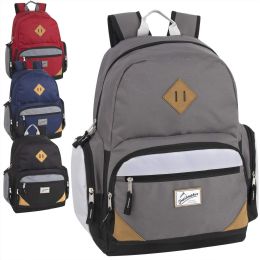 24 Wholesale 19 Inch Duo Compartment Backpack With Laptop Sleeve 4 Color Assortment