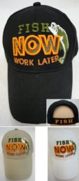 24 Wholesale Fish Now Work Later Hat
