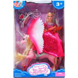 6 Wholesale 11.5" Bella Doll W/ 9.5" Pegasus