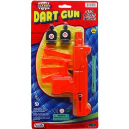 48 Units of 7.5 Inch Soft Dart Toy Uzi With Targets On Blister Card - Toy Weapons