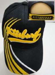 24 Wholesale Pittsburgh HaT- Line Black Only