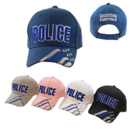 24 Wholesale Police Hat Flag On Bill